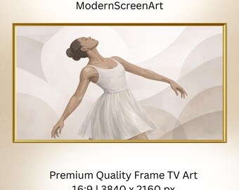 Afrocentric Dancer Samsung Frame TV Art, Abstract Black Art, Minimalist and Neutral, Zoom Background, Wallpaper (Instant Digital Download)