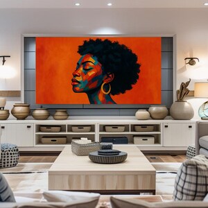 Colorful Afrocentric Woman Portrait Samsung Frame TV Art, African American, Black Excellence Mosaic, Wallpaper, Instant Digital Download image 17