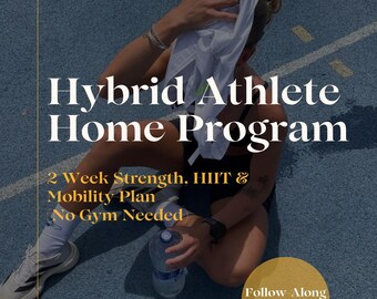 Hybrydowy program treningowy dla sportowców w domu, 2-tygodniowy plan treningu siłowego HIIT na poprawę mobilności, bez siłowni, wersja cyfrowa do pobrania