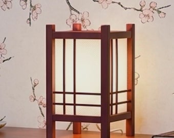Japanese Shoji Table Lamp - Zen Decor - Mid-Century Modern Accent Light - 3D Printed Bedside Lamp