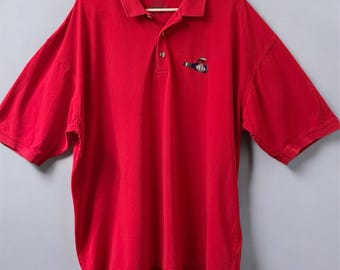Vintage Tabasco Brand Sportswear Red Polo Shirt XXL Mosquito Bottle Embroidery