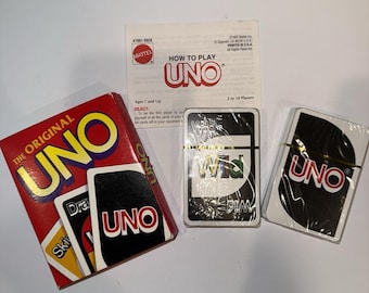 Vintage 1992 Det ursprungliga UNO-kortspelet Mattel 4100 komplett fabriksförseglad kortlek