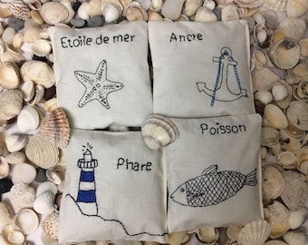 Handmade Lavender Sachet Gift Set: Embroidered French Design