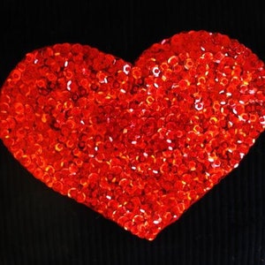 Bolsa de pana azul, bordada a mano con corazón rojo de cuentas, regalo de AMOR del día de San Valentín hecho a mano, bolsa lujosa, FREYA imagen 6