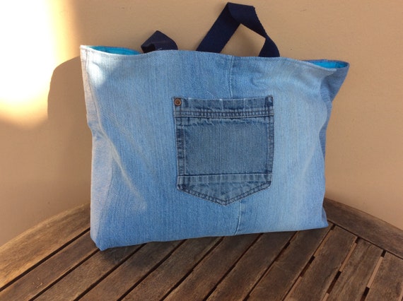 Colorful Floral Denim Tote Bag/modern Jean Bag/hand