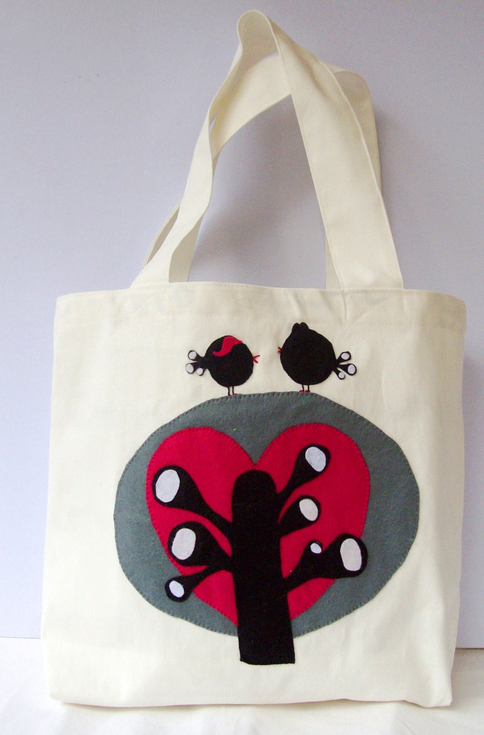 Handmade White Canvas Tote Bag Appliqued Carry All Summer - Etsy