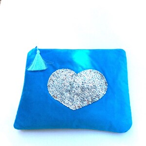 Heart Embroidered  Pochette - Green main image 1