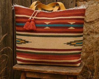 Bohemian carpet Bag, weaved, handmade, shoppers,carry all, Kilim carpet tote handbag,traditional,  ALCINOE