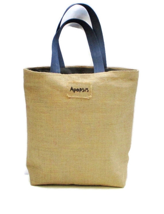 Blue jute shop bag