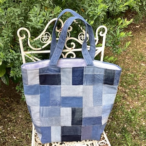 Jeans Einkaufstasche, handgemacht, umweltfreundlich, nachhaltige Mode/Zero Waste/Muttertagsgeschenk
