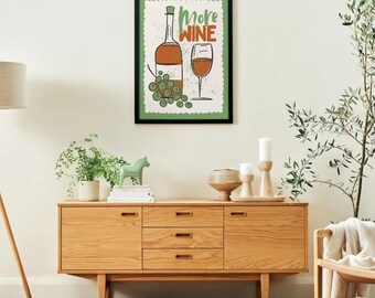 More Wine? Wall Print | Coffee Wall Art Home Decor