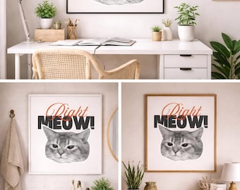 Meow Cat Wall Print | Home Decor