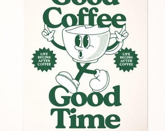 Retro Coffee Print | Coffee Wall Art Home Decor