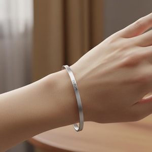 Personalized Gold-Tone Stainless Steel Cuff Bracelet | Couples Gift