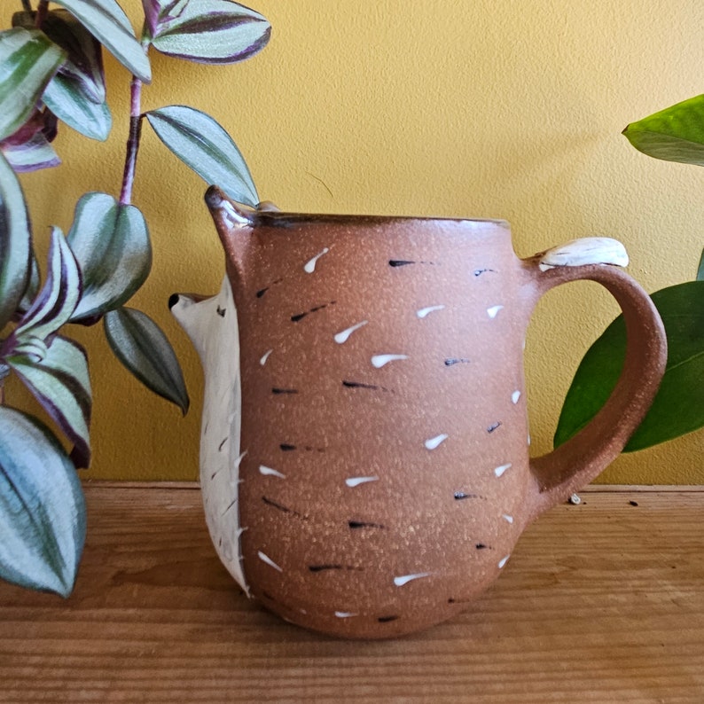 Red Fox Mug, handmade pottery mug, pottery fox, ceramic fox, one-of-a-kind mug, fox pottery, woodland creatures, woodland mug, large fox mug image 5