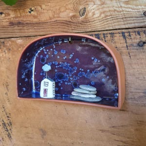Handmade Ceramic Curio Shelf: Earthenware Altar Shrine, Wall Art