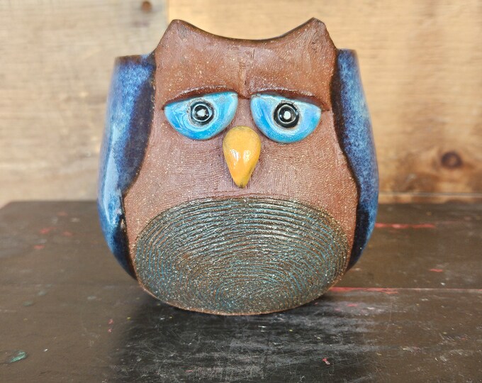 Wise Owl Mug, handmade pottery mug, owl mug, ceramic owl, owl pottery, bird lover