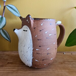 Red Fox Mug, handmade pottery mug, pottery fox, ceramic fox, one-of-a-kind mug, fox pottery, woodland creatures, woodland mug, large fox mug image 9