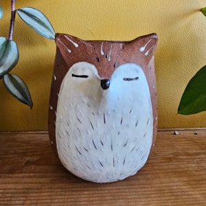 Red Fox Mug, handmade pottery mug, pottery fox, ceramic fox, one-of-a-kind mug, fox pottery, woodland creatures, woodland mug, large fox mug image 7