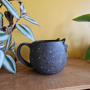 Black Cat Mug, handmade pottery mug, ceramic cat mug, cat pottery, handmade mug, wheel-thrown mug, cat lady, cat mom, cat dad image 3