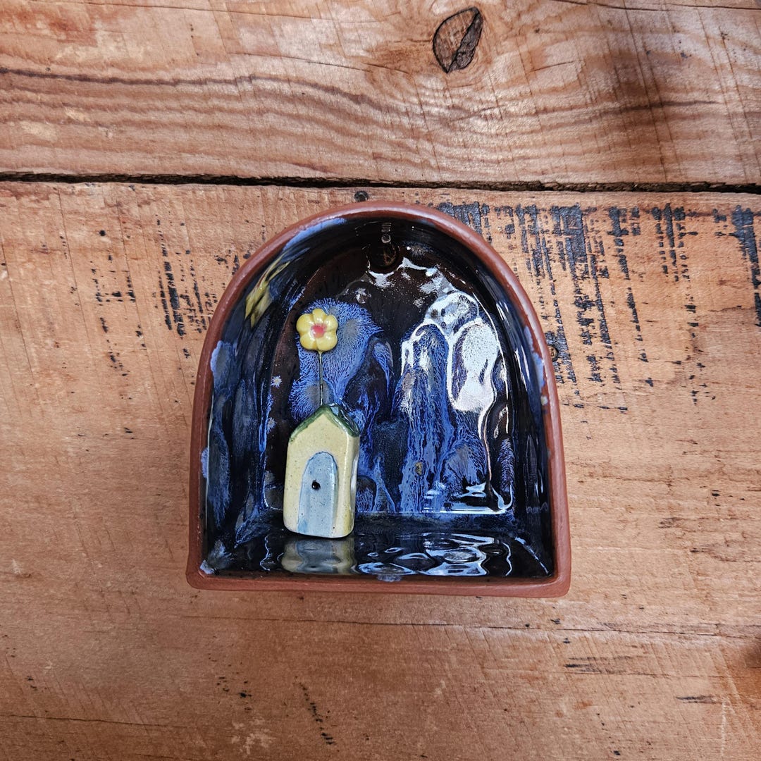 Petite Ceramic Curio Shelf, Shrine, Altar, Wall Art, Handmade ...