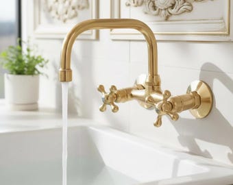 Moroccan Unlacquered Brass Faucet - Durable Vintage Style Water Fixture