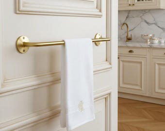 Moroccan Unlacquered Brass Towel Bar, Minimalist Wall Mount Rack