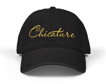 Czapka dżinsowa z haftem CHICATURE | Czapka bejsbolówka z minimalistycznym logo