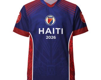 Haiti Jersey T-Shirt |Haiti Flag Colors Shirt| sportwear Shirt | Worldcup 2026 |Diaspora Streetwear| Blue jersey  | Custom Name and Number|