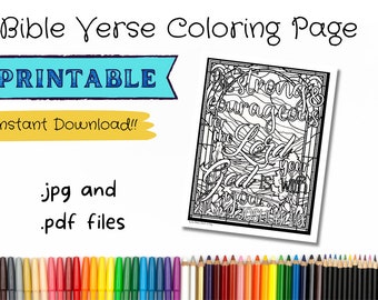 Joshua 1:9, Scripture Bible Verse Coloring Page, Single Digital Download Printable, ESV