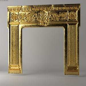 Fireplace Surround Ornament STL, Classical Mantel Relief for CNC