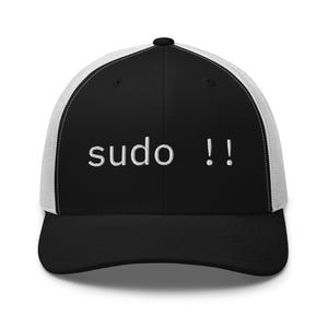 sudo !! Trucker Hat | Funny Linux Hat for Sysadmins, Developers, and Terminal Nerds | IT Humor Cap | Gift for Programmers and Hackers