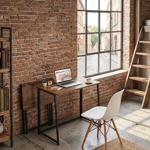 Folding Desk, Small Space Computer Table, Modern Minimalist Workstation