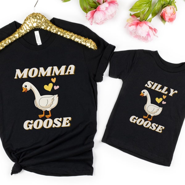 Momma and me silly goose shirts, mom and child silly goose shirt, silly goose, silly goose shirt, momma shirt, christmas gift, mama mini