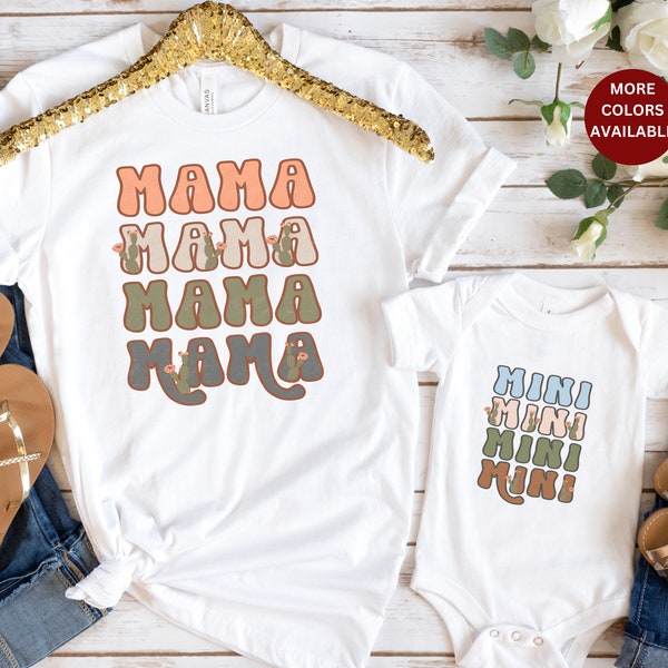 Mama me mothers day shirts, mom and baby cactus shirt and bodysuit, mama mini mothers day gift, mama mini succulent shirts, cacti love