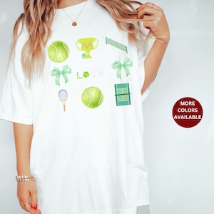 Comfort Colors Tennis Fan T-Shirt Tennis Coquette Comfort Colors T-Shirt Tennis Player Tennis Coach Gift Tennis Shirt Tennis Mom Shirt Gift