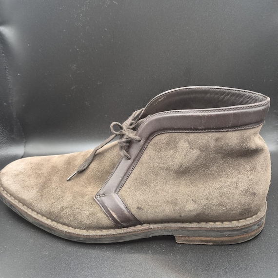 Louis Vuitton, Louis Vuitton mens Suede high Boots Size 7.5 BM0124 Brown dress shoes lace T6