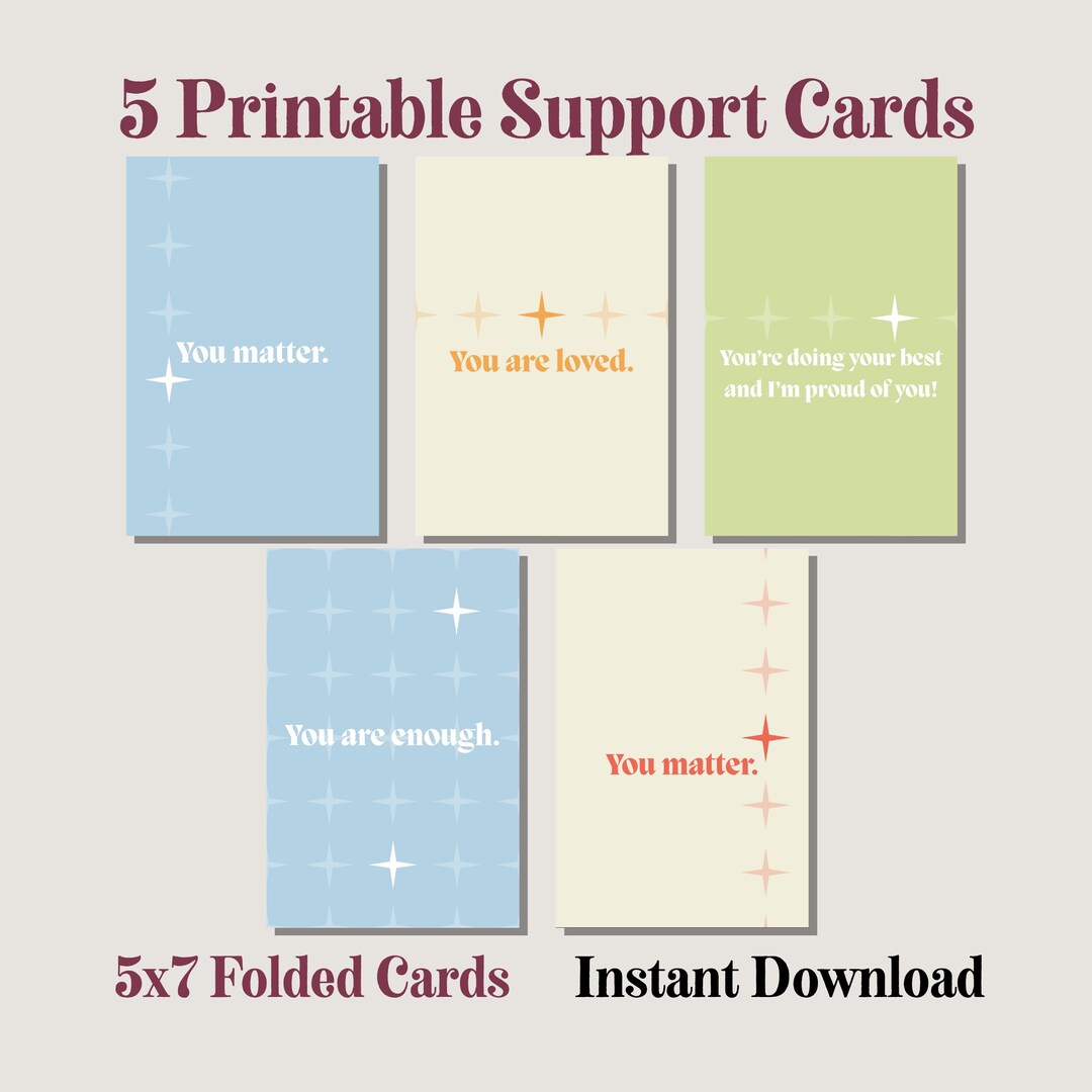 Mental Health Support Card Bundle (5 Cards) – Encouragement Cards ...
