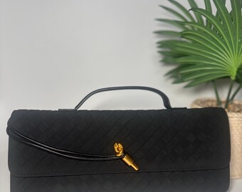 Black suede shoulder bag