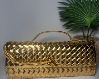 Gold shoulder bag