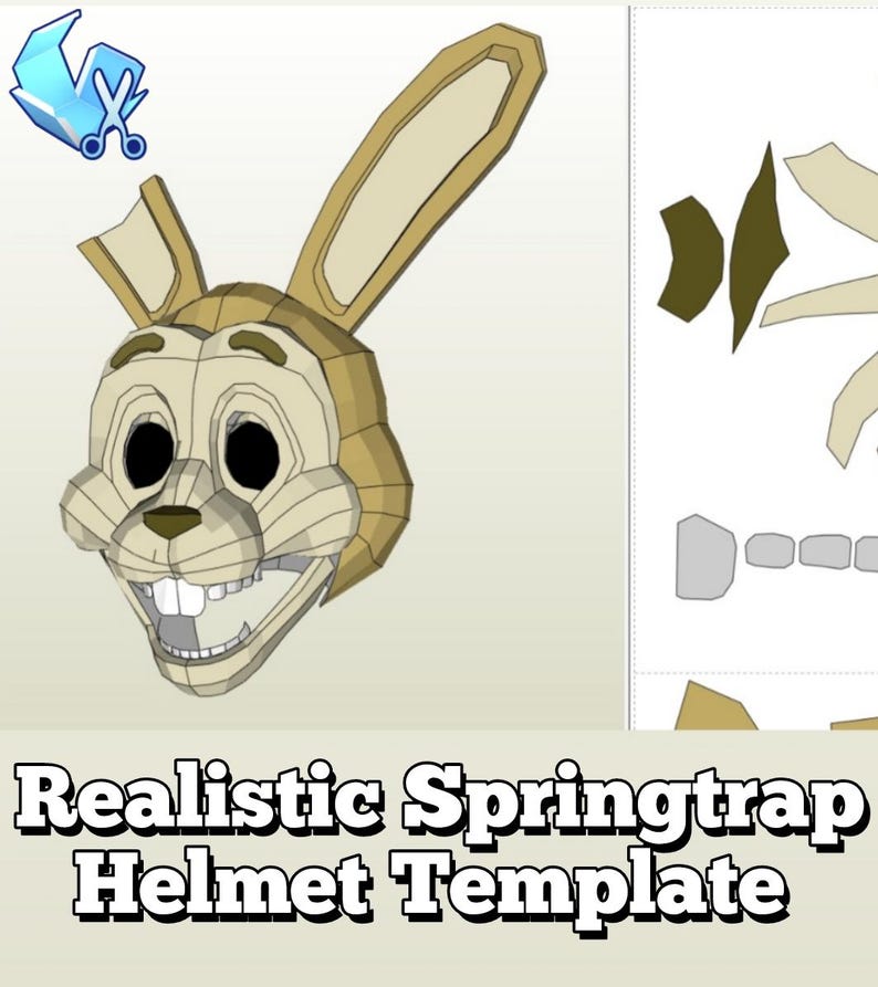 Springtrap Papercraft Template Realistic Springtrap Animatronic Helmet Pepakura Template – FNAF ...