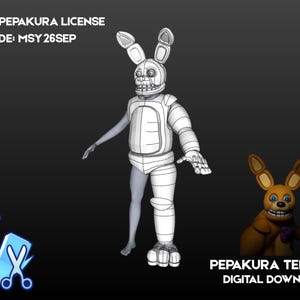 Spring Bonnie complete cosplay Pepakura-sjabloon – filmversie – draagbaar kostuum – digitale download