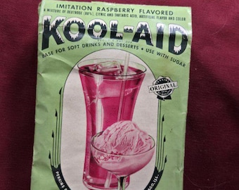 Rare Vintage 1930s-1940s Kool-Aid full Packet – Imitation Raspberry Flavor