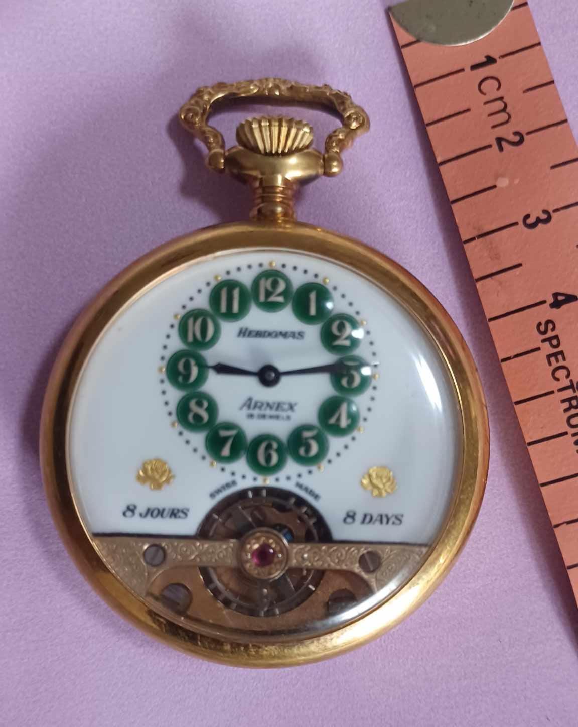 Rare Pristine Vintage Arnex Hebdomas 8-day Pocket Watch – Swiss