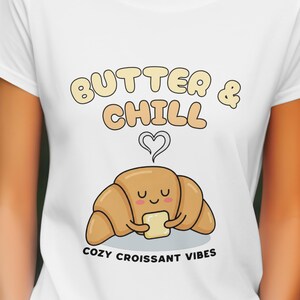 Kawaii Croissant PNG – Smör- och chilibaksdesign (digital nedladdning)