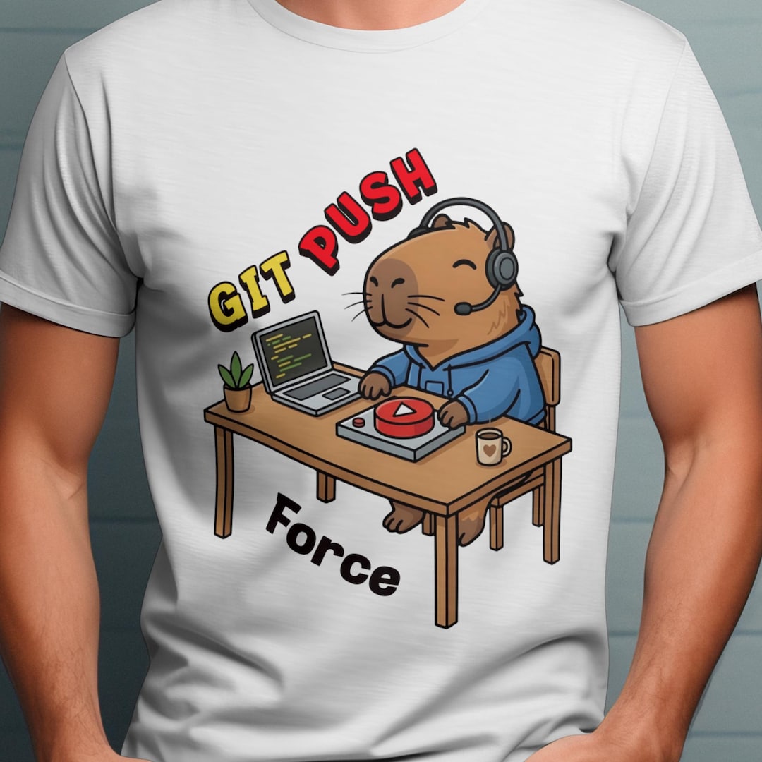 Programmer Capybara PNG - Git Push Force Coding Humor - Digital ...
