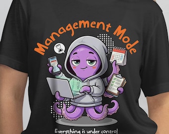 Funny Octopus Project Manager PNG, Management Mode, Scrum Master Gift (Digital Download)