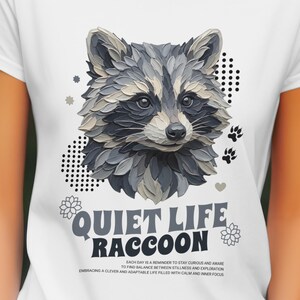 Quiet Life Waschbär PNG - Graues strukturiertes Pinselstrichtier - Digital Download