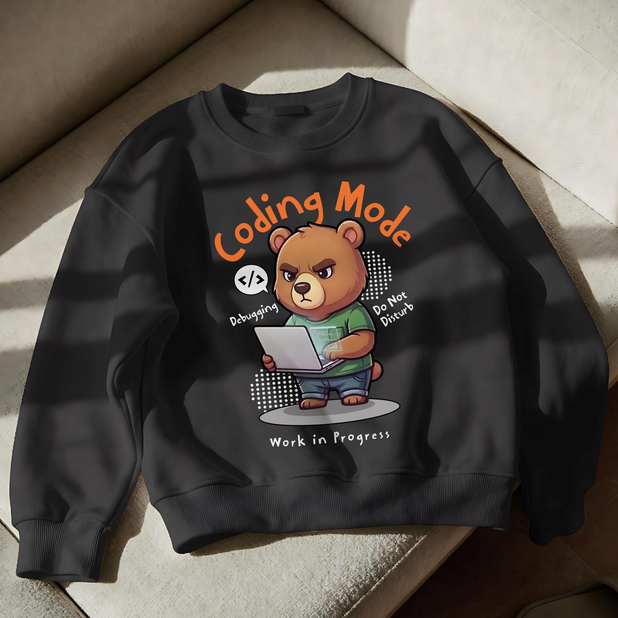Coding Bear PNG, Funny Programmer Art, Do Not Disturb, Digital Download ...