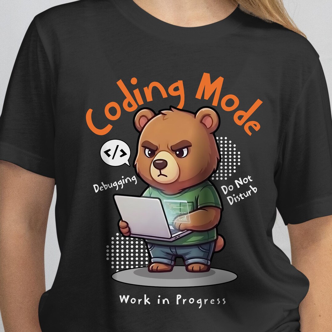 Coding Bear PNG, Funny Programmer Art, Do Not Disturb, Digital Download ...